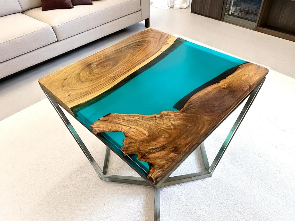 Clear Epoxy Square Table Top – Perfect for Any Room